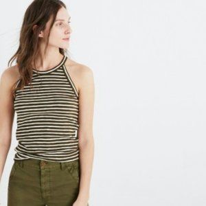 MADEWELL High Neck Ribbed Tank Top (Red)